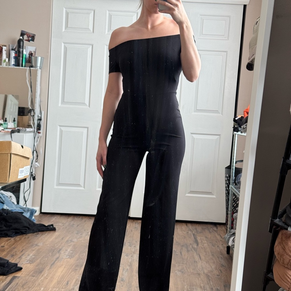 Elegant Black Off-Shoulder Jumpsuit